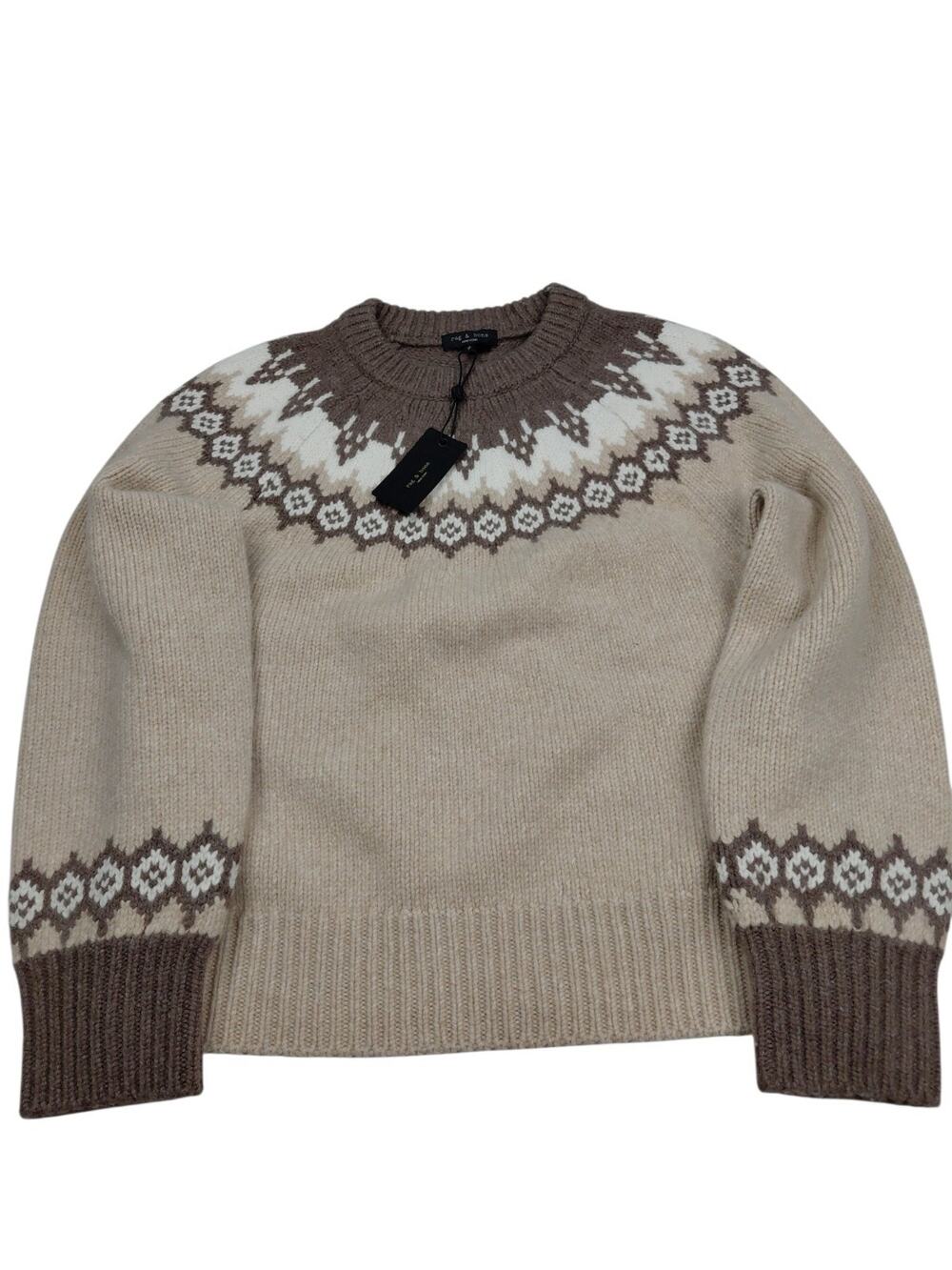rag & bone Women's Size Small Sweater Beth 100% Wool Fair Isle Knit NEW $548